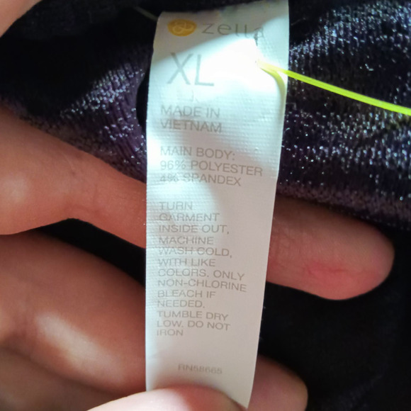 Zella Purple Ribbed 1/4 Zip Mock Neck Sweatshirt 5171092 XL - Picture 4 of 4